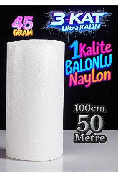HBNC E-ticaretçilere Uygun ( 45 gram ) 100cm X 50 Metre 1.kalite Balonlu Nayl...
