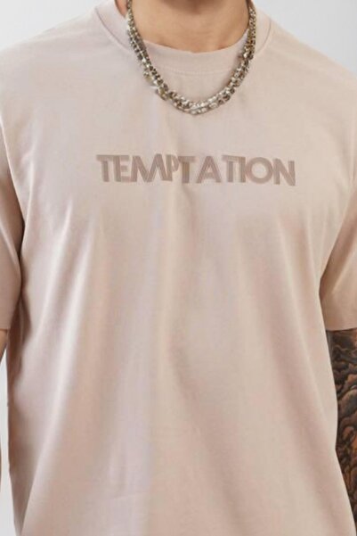 Balenbi Ανδρικό μπλουζάκι με στάμπα σε μπεζ Temptation με κανονική εφαρμογή