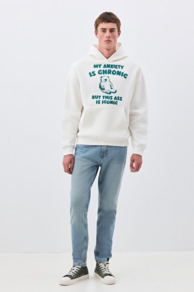 Trendiz Unisex My Anxiety Is Chronic Sweatshirt White