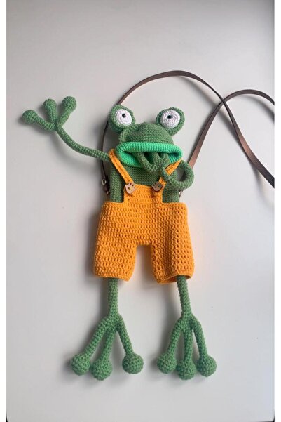 Handmade Kurbağa Omuz Çantası, Örgü kurbağa Çanta