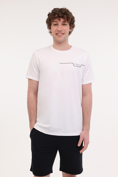 lumberjack ML RENATO 11ITL1019 5FX Біла чоловіча футболка з короткими рукавами