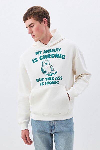 Trendiz Unisex My Anxiety Is Chronic Sweatshirt White