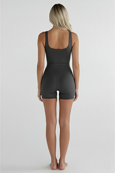 Thestiluxe Αθλητική φόρμα γιόγκα με λουράκι με ευρύ γιακά