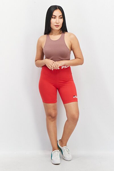 Fila Women Sportswear Fit Brand Logo Cycling Shorts, Red