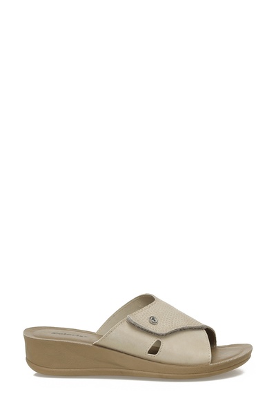 Polaris 609008.Z5Pr Beige Women's Wedge Heel Slippers