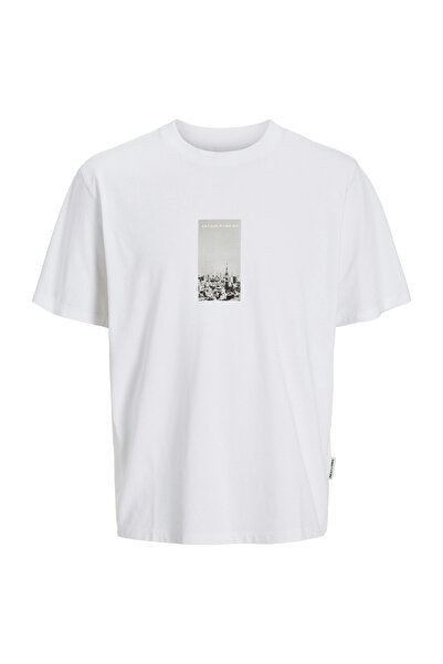 Jack & Jones JCOPACER PHOTO BRANDING Біла чоловіча футболка з короткими рукавами
