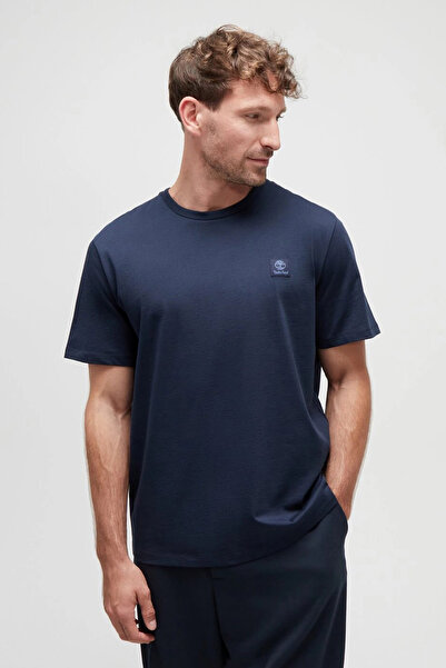 Timberland Short Sleeve Woven Badge Lacivert Erkek Kısa Kol T-Shirt