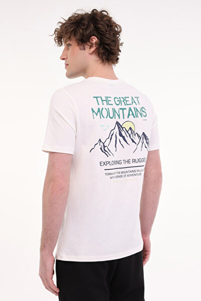 Kinetix Ανδρικό κοντομάνικο μπλουζάκι ML FINE 11OTD206 5FX Ecru