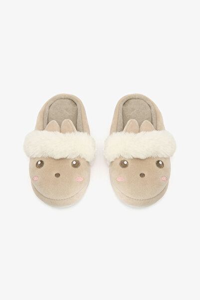 Penti Girl's Rabbit Beige Slippers