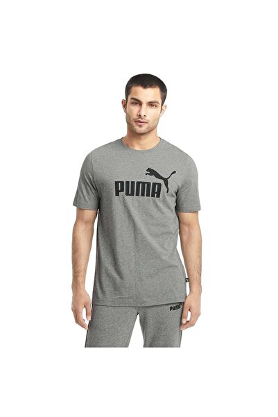 Puma Ανδρικό T-Shirt Ess Tee Medium Grey Heather 58666603 με λογότυπο