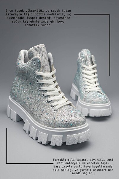 İmerShoes Щоденні білі черевики - білі, з шнурівкою, овальним носком, легким високим каблуком, товстою підошвою з протектором 441