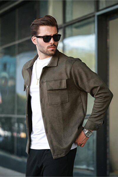 Madmext 6748 Model Khaki Shirt Jacket - Pocket Detailed