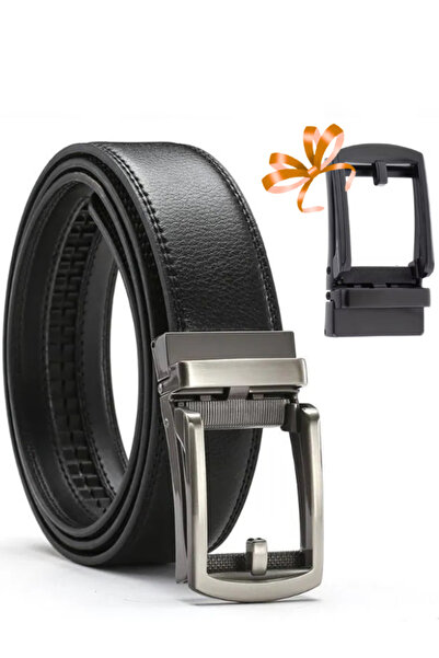 MIPEK Yeni Erkek Otomatik Tokalı Raylı Deliksiz Kemer ( Yedek Toka Hedıye )