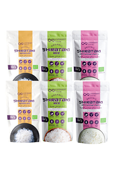 LIVSMART شيراتاكي كومبو 2x أرز، 2x نودلز، و2x معكرونة