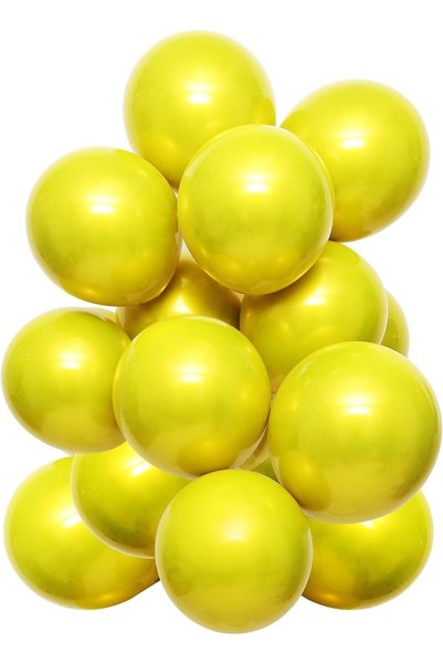 BALON DİYARI Yellow Balloon 10 Metallic Balloons - Premium Latex