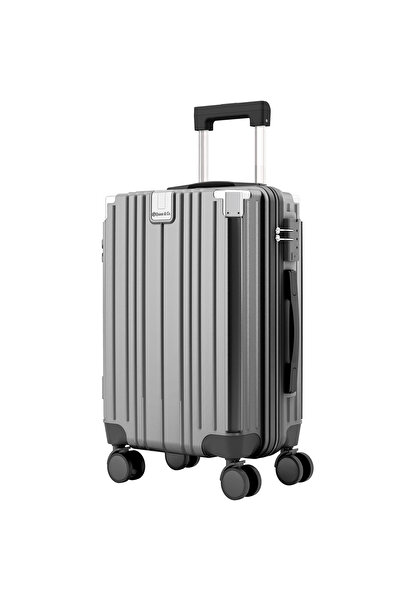 Quasar & Co. Troler mediu 66x45x26cm, bagaj cala,troller cu cifru, geamantan 4 roti,valiza ABS,suport pahar, gri