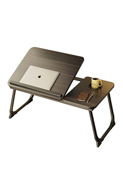 awwaline Masă pliabilă pentru laptop cu suport pentru pahare, awwaline, maro,...
