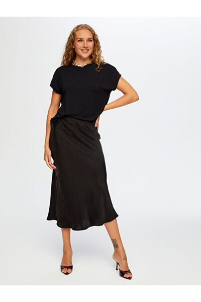 Faik Sönmez Elastic Waist Liyoselli Long Skirt W26Etk001