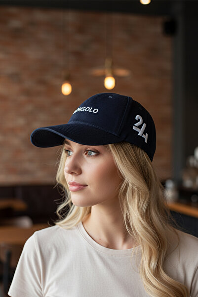 TWINSOLO Lacivert Unisex Şapka 24 Exclusive Logolu Ayarlanabilir Beyzbol Şapkası