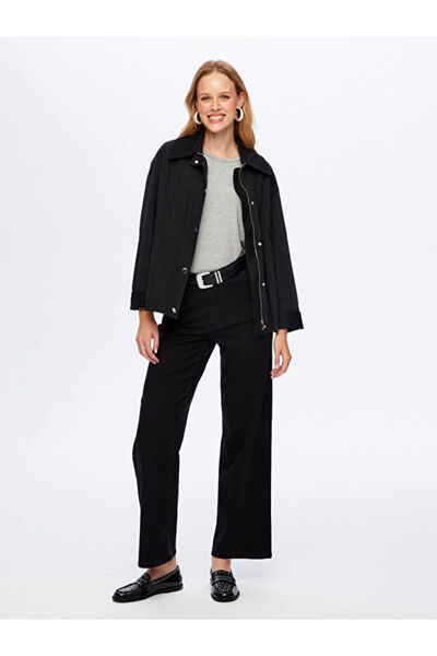 Faik Sönmez Flanel Garnili Kısa Trençkot W26TNC001