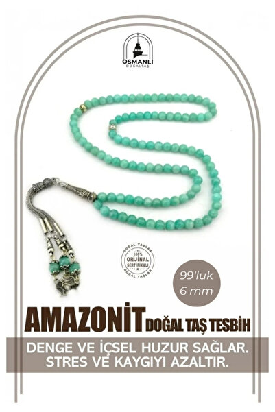 OSMANLI DOĞAL TAŞ 99 rozariu din piatra naturala Amazonit - certificat