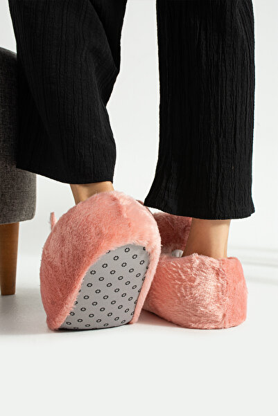 Moda Devrin Παντόφλες Powder Animal Silent Sole Λούτρινα παπούτσια για το σπίτι με χαριτωμένη φιγούρα γάτας