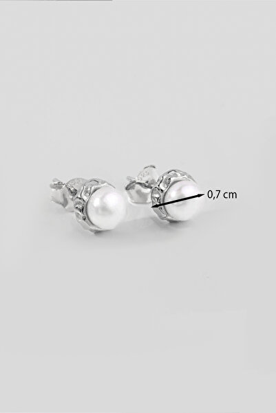 So CHIC... 18 Ayar Beyaz Altın Kaplama Gümüş İncili Küpe