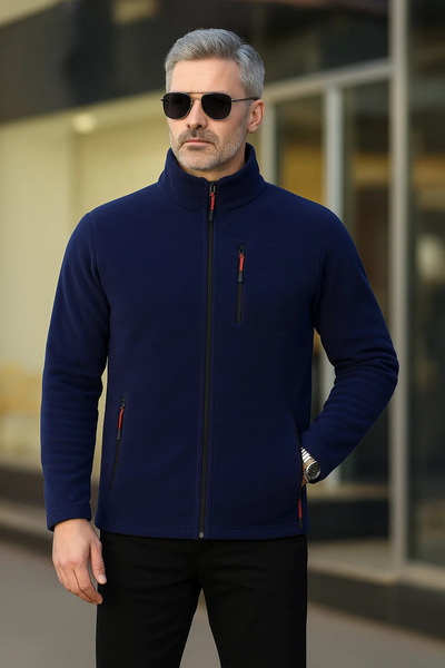 COMBİNE MİCHAİL Lacivert Renk Fermuarlı 3 Cepli Polar 1209