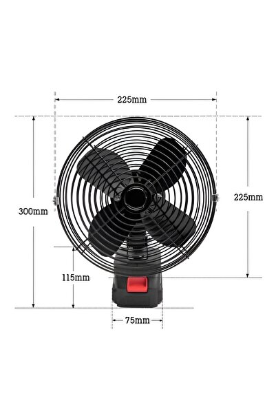 Generic 21V 8" Portable Cordless Outdoor Worksite Fan with Lithium Battery