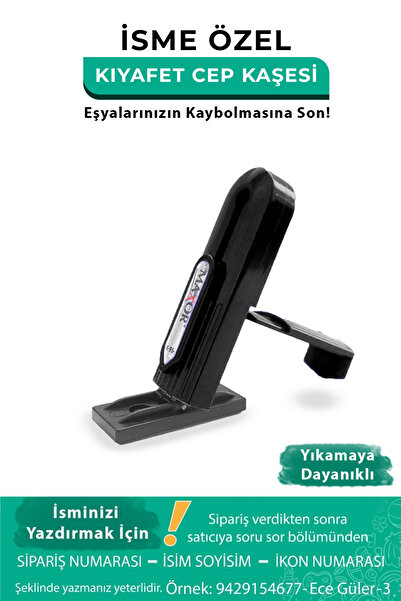 GIFTSOME Siyah Cep Kaşesi, Elbise İsim Ve Kıyafet, Defter Kitap Kaşesi Anaokulu Kreş Etiket, Öğrenci Kaşesi