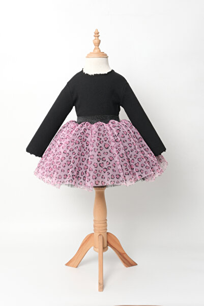 Milangel Leopard Patterned Cotton Combed Lined Girl's Tutu Skirt