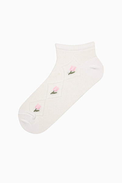 Penti Diamond Flower Pembe Beyaz 2li Patik Çorap