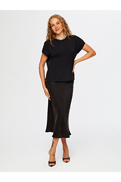 Faik Sönmez Arkası Liyoselli Dokuma Garnili Kısa Kol Tshirt W26BLZ028