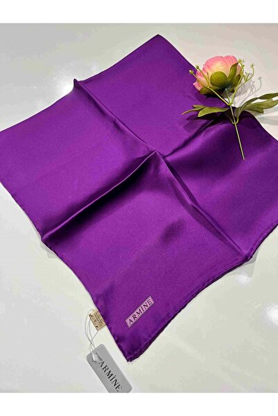 MERAM BUTİK أرميني وشاح حريري بلون موحد - 2