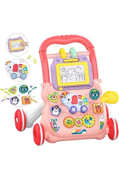 Smart Vibe LittleSteps KinderVibe™ 2-in-1 Multifunctional Walker with Activities, Drawing Board, Pink Flower