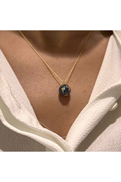 Ariş Pırlanta Mineli Altın Dünya Kolye