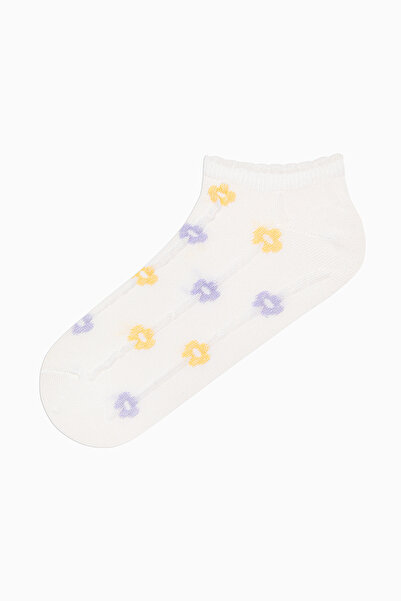 Penti Floral Jacquard Frill 3lü Patik Çorap