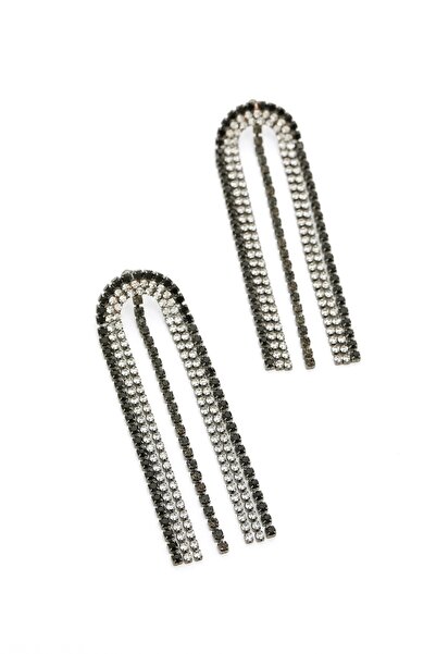 Nine West أقراط نسائية سوداء لامعة 5FX