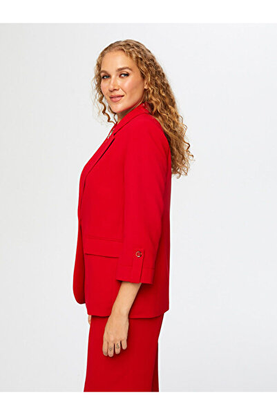 Faik Sönmez Stylish Crepe Jacket with Epaulet Sleeves W26Ckt018