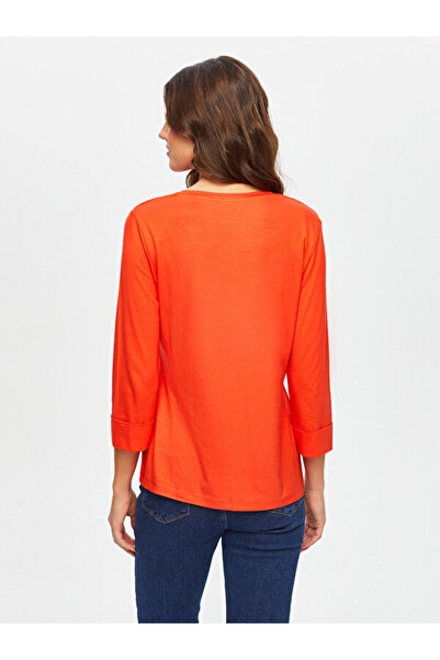 Faik Sönmez Μπλουζάκι με λαιμόκοψη V και τριών τετάρτων μανίκια S25TSH005