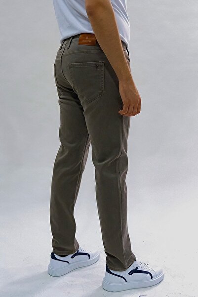 BLACK LEE Erkek Açık Kahve Regular Fit Rahat Kesim Esnek Likralı Örme Jeans