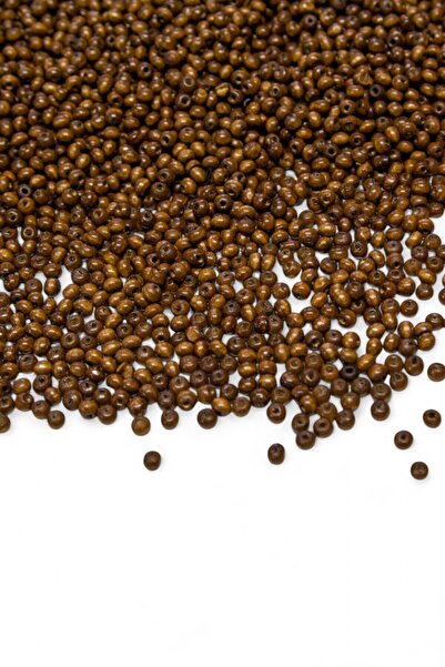 Serhat Aksesuar ve El İşçilik 4 ملم خرز خشبي بني فاتح 50 جرام (1300 قطعة متوسطة)