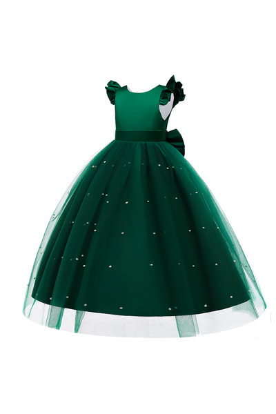 NSMLİFE Rochie lungă cu perle pentru fetiță Rochie de absolvire pentru ziua d...