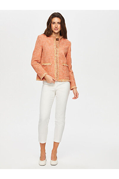 Faik Sönmez Şerit Detaylı Renkli Tüvit Ceket S25CKT020