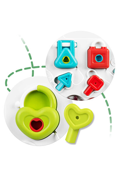 Smart Vibe Τραπέζι και πάνελ δραστηριοτήτων Montessori 2 σε 1 BrainyBaby με πιάνο, LED, σχήματα και χρώματα, μπλε