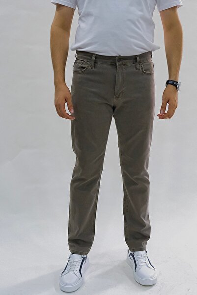 BLACK LEE Erkek Açık Kahve Regular Fit Rahat Kesim Esnek Likralı Örme Jeans