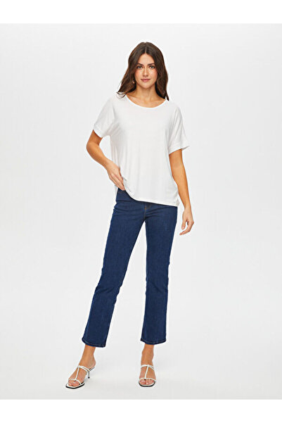 Faik Sönmez Yuvarlak Yaka Düşük Kollu T-Shirt B00003-1