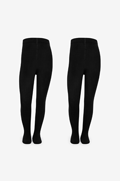 Penti Pretty Koton Siyah 2li Külotlu Çorap