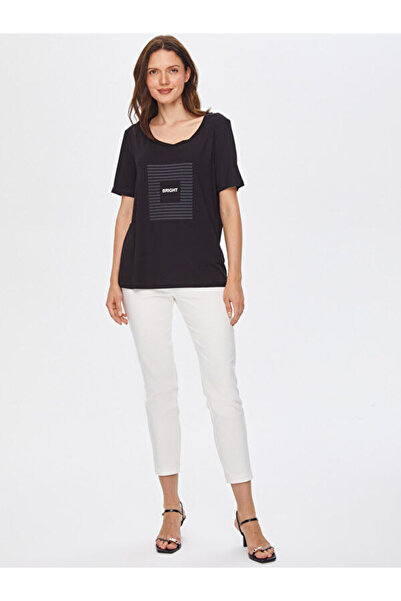 Faik Sönmez Önü Brıght Baskılı Yuvarlak Yaka T-Shirt 69544