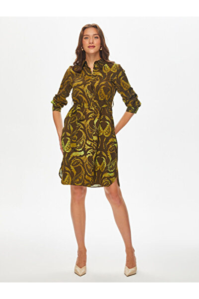 Faik Sönmez Paisley Desen Viskon Gömlek Elbise 69222